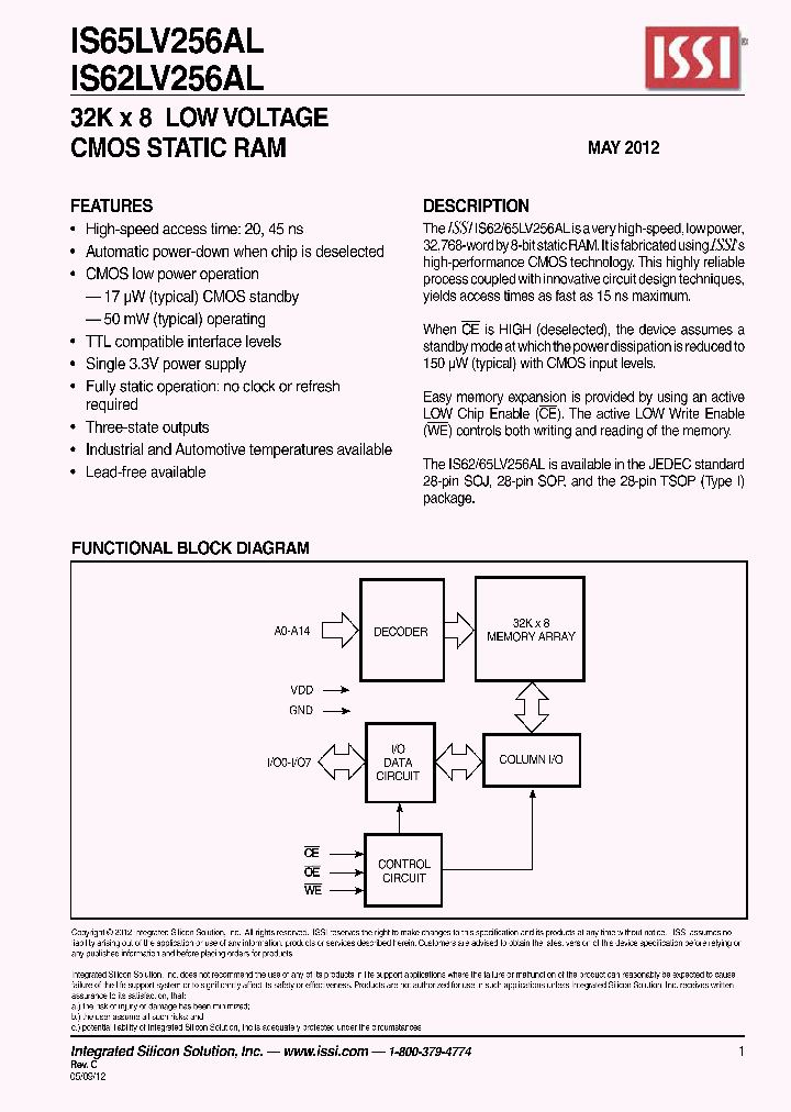 IS65LV256AL12_7617244.PDF Datasheet