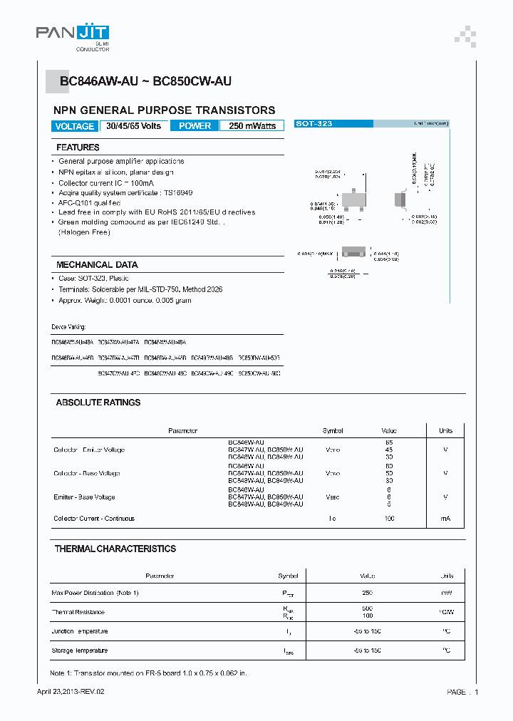 BC846AW-AUA100001_7621533.PDF Datasheet