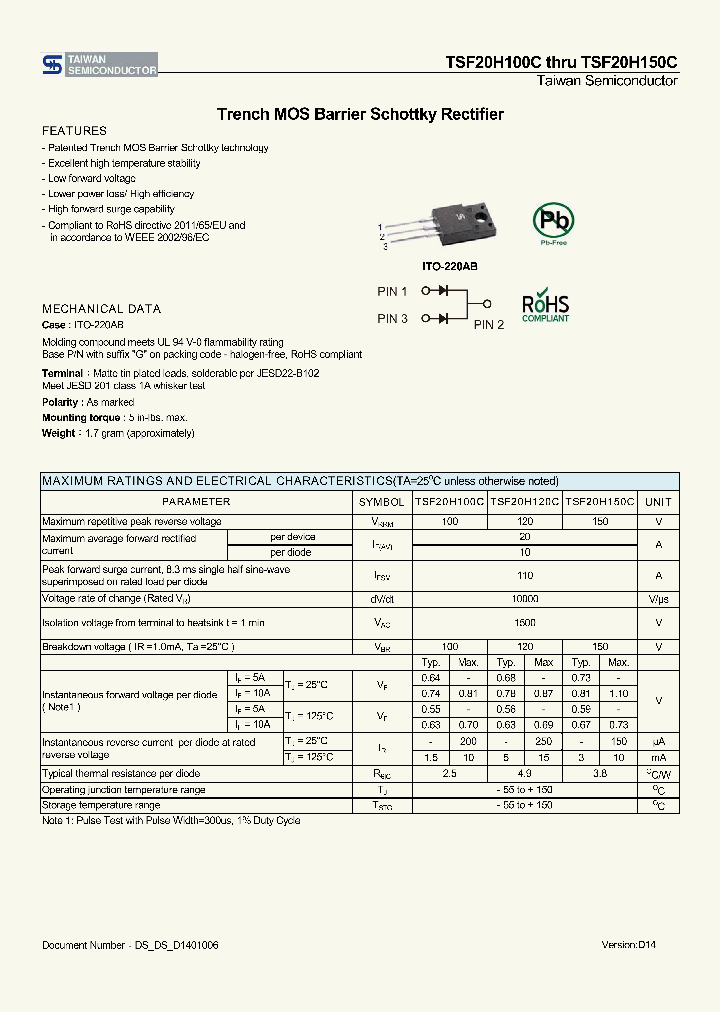 TSF20H100C_7622052.PDF Datasheet