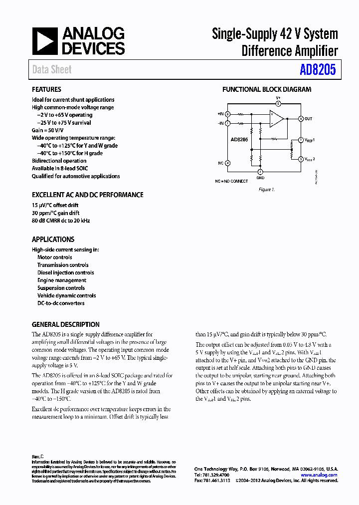 AD8205WYRZ-R7_7622401.PDF Datasheet