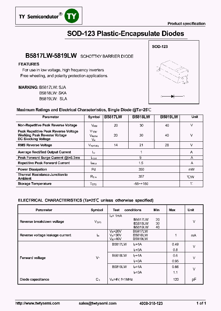 B5817LW_7623421.PDF Datasheet