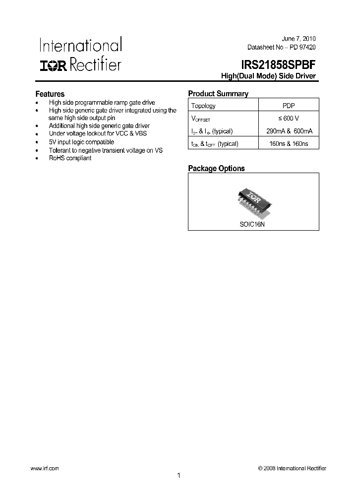 IRS21858STRPBF_7625586.PDF Datasheet
