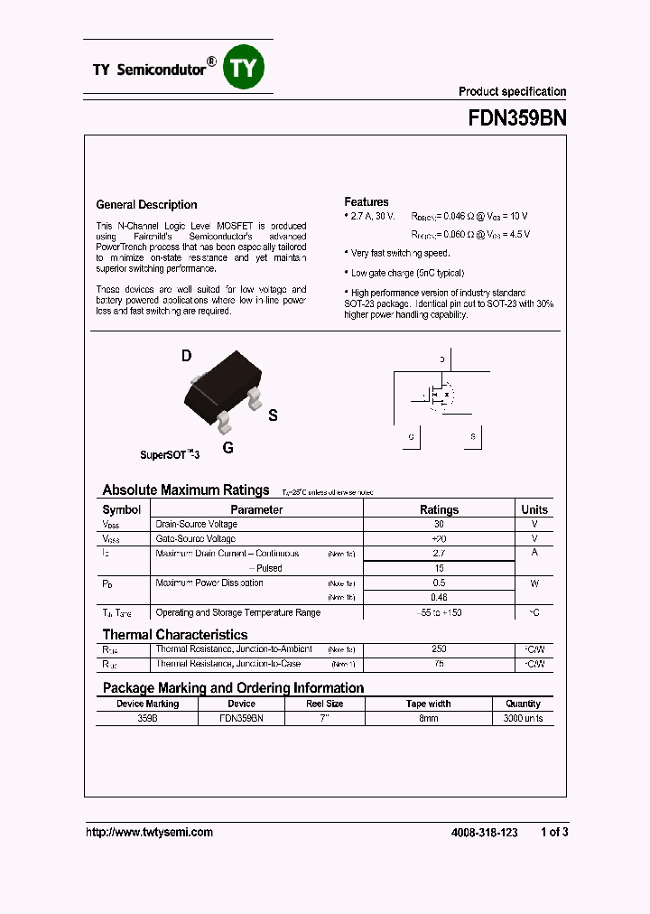 FDN359BN_7625820.PDF Datasheet
