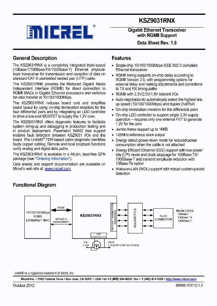KSZ9031RNXIC_7627232.PDF Datasheet