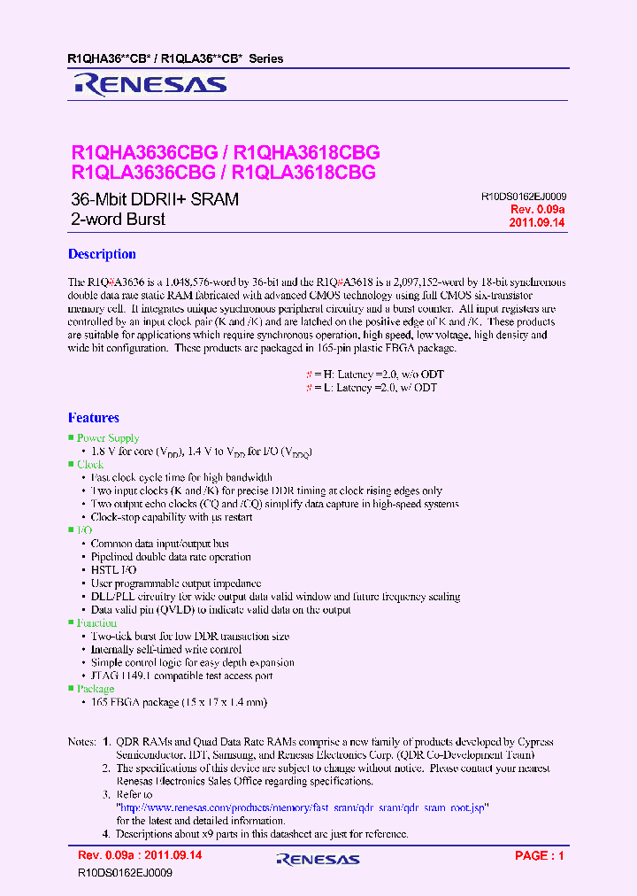 R1QLA3636CBG_7628297.PDF Datasheet