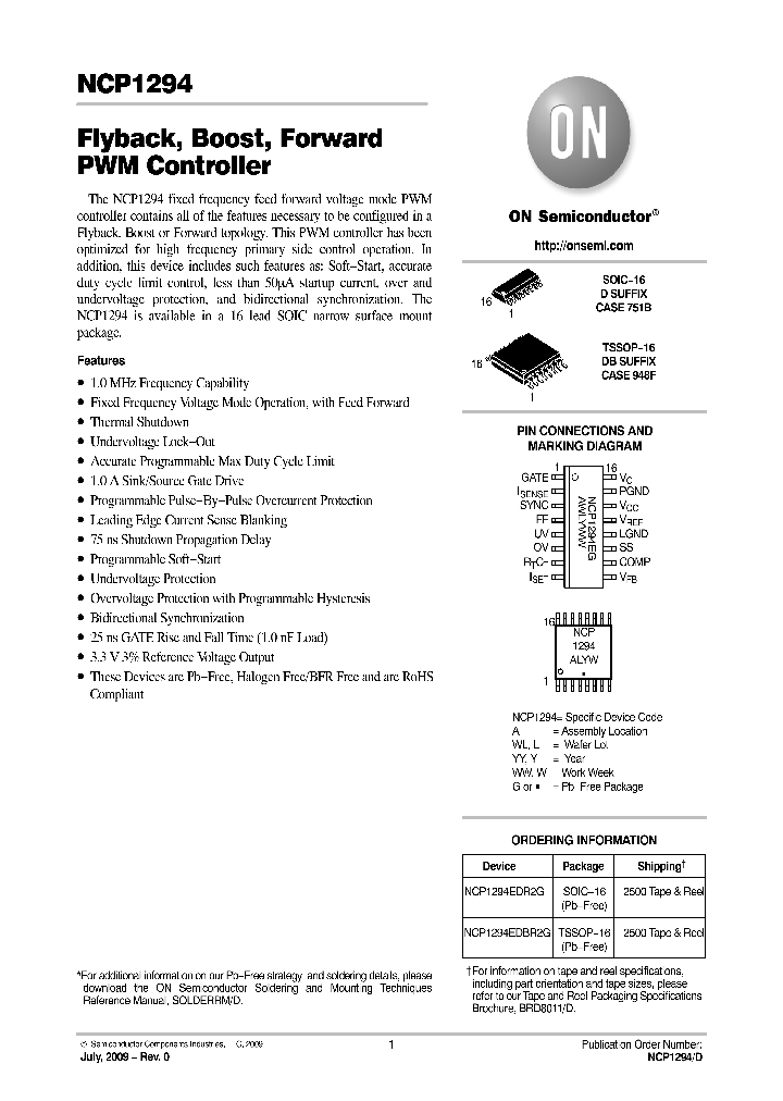 NCP1294EDTB16R2G_7629369.PDF Datasheet