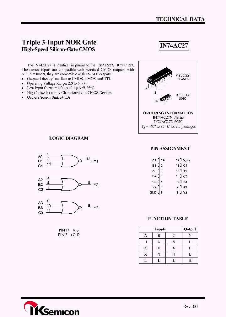IN74AC27D_7629543.PDF Datasheet
