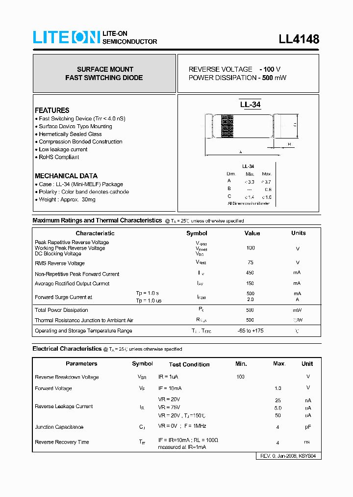 LL4148_7629951.PDF Datasheet