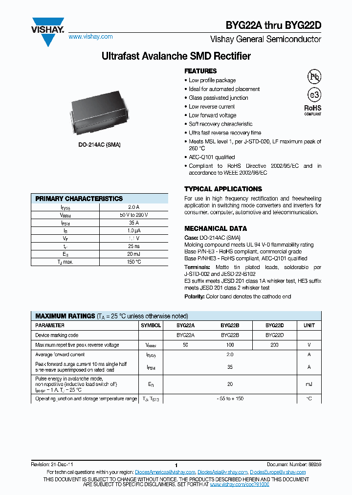 BYG22A-E3_7633930.PDF Datasheet