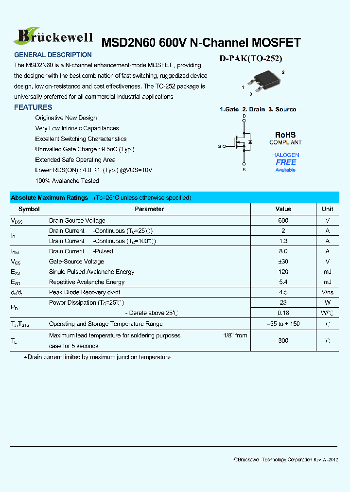 MSD2N60_7637140.PDF Datasheet
