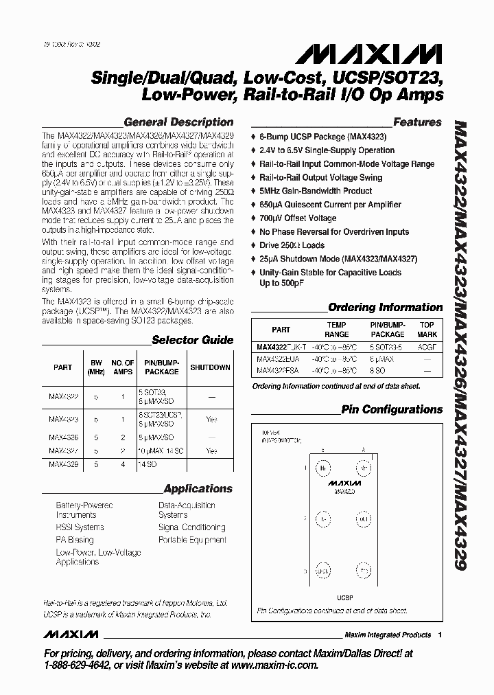 MAX4323EUA_7637690.PDF Datasheet