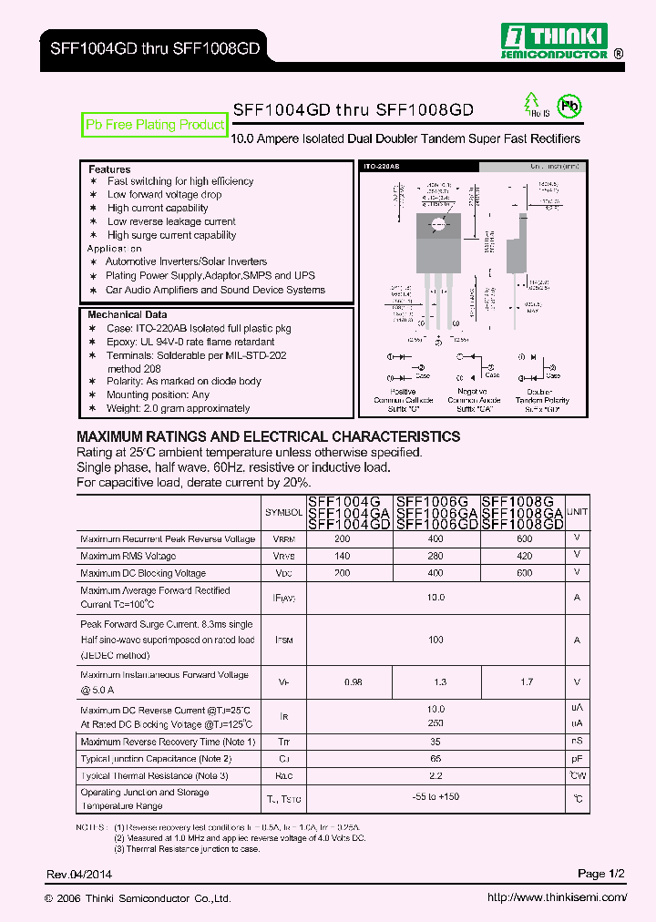 SFF1006G_7638308.PDF Datasheet