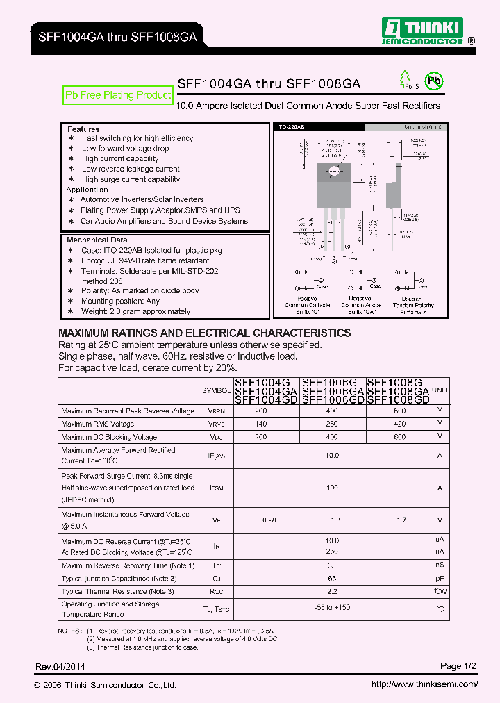 SFF1006G_7638309.PDF Datasheet