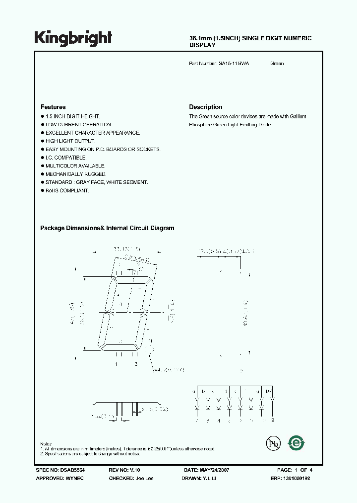 SA15-11GWA_7640112.PDF Datasheet