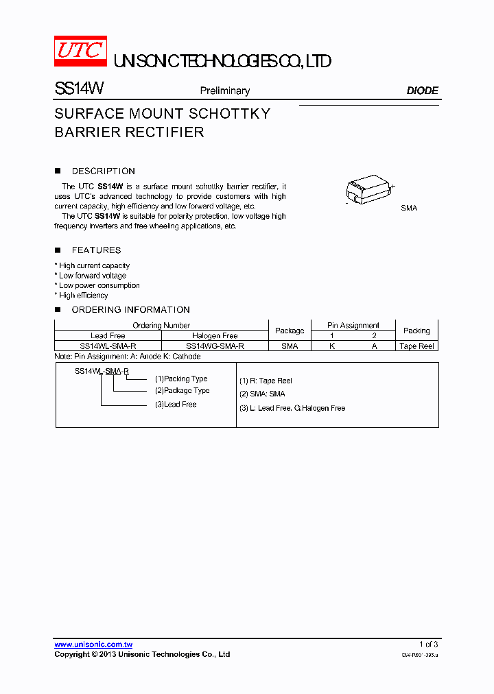 SS14W_7643000.PDF Datasheet