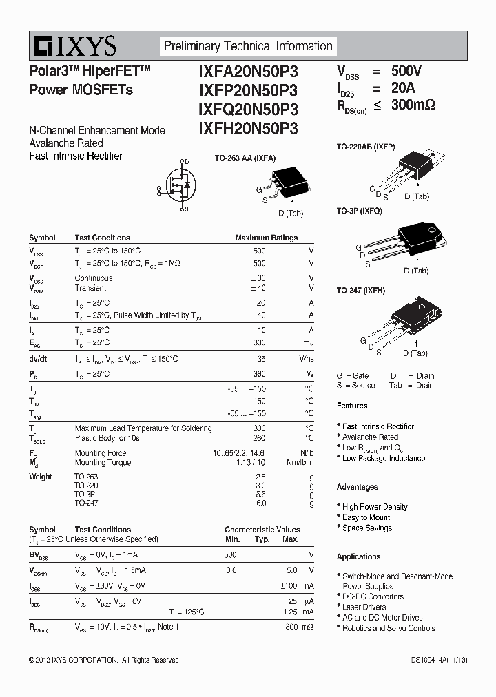 IXFH20N50P3_7644198.PDF Datasheet