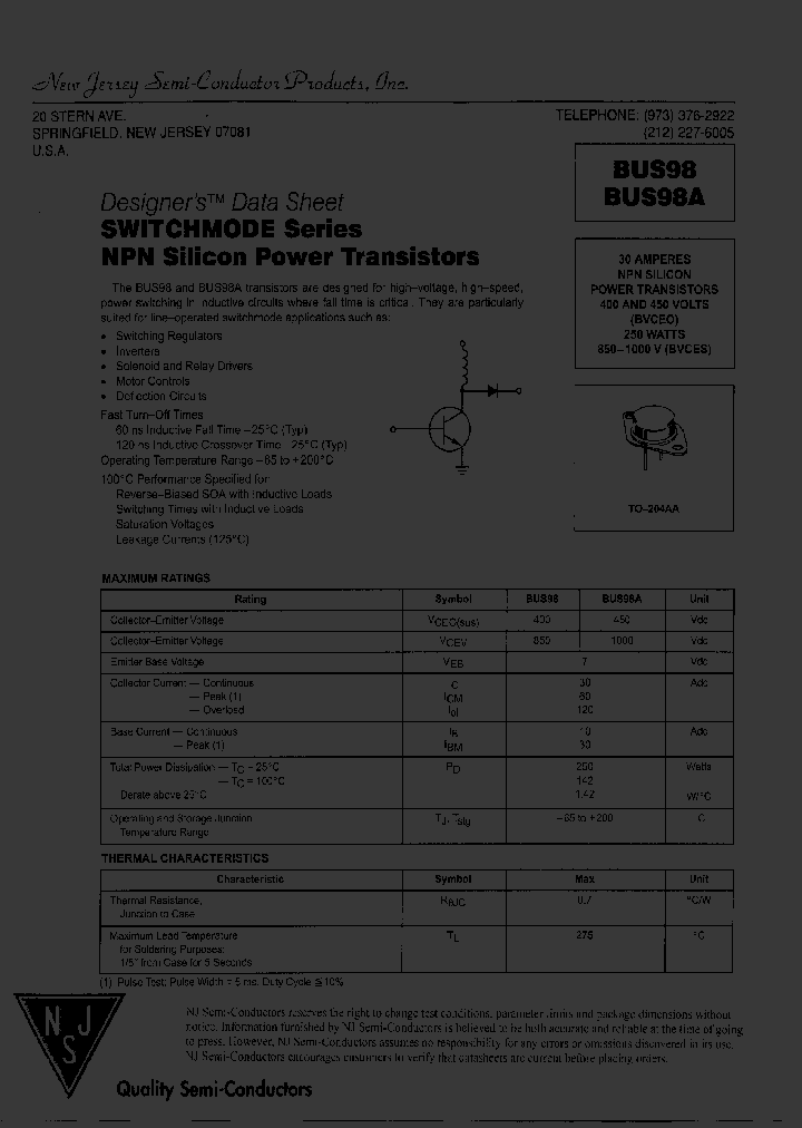 BUS98A_7647447.PDF Datasheet