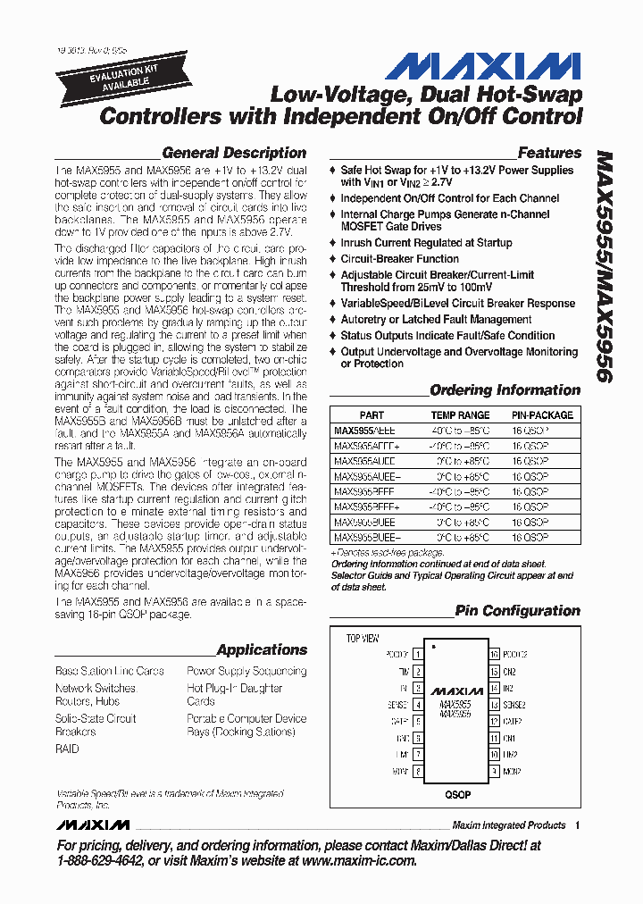 MAX5955BEEET_7649380.PDF Datasheet