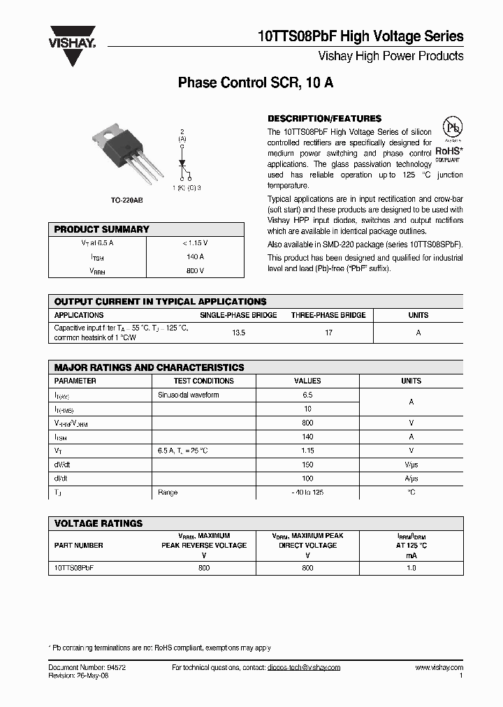 10TTS08PBF_7651589.PDF Datasheet