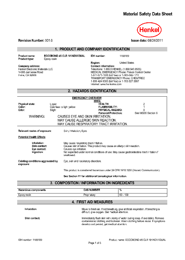 ECCOBOND45CLR1_7651632.PDF Datasheet