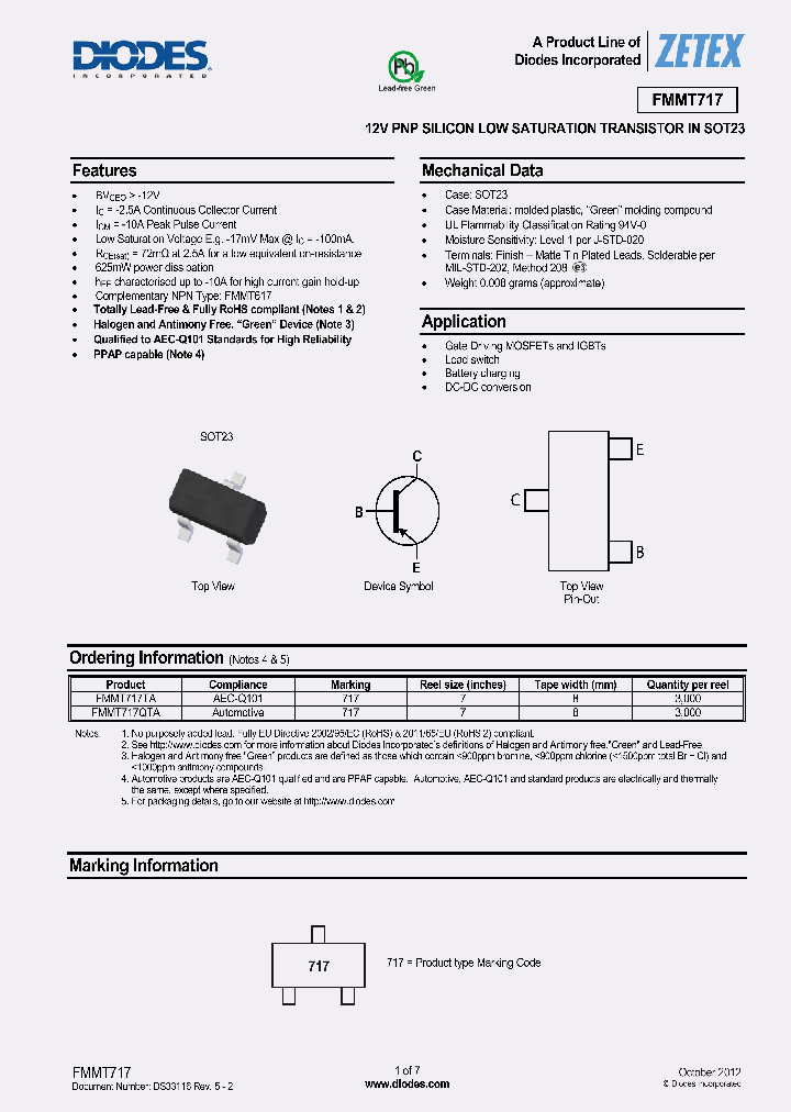FMMT717TA_7652623.PDF Datasheet