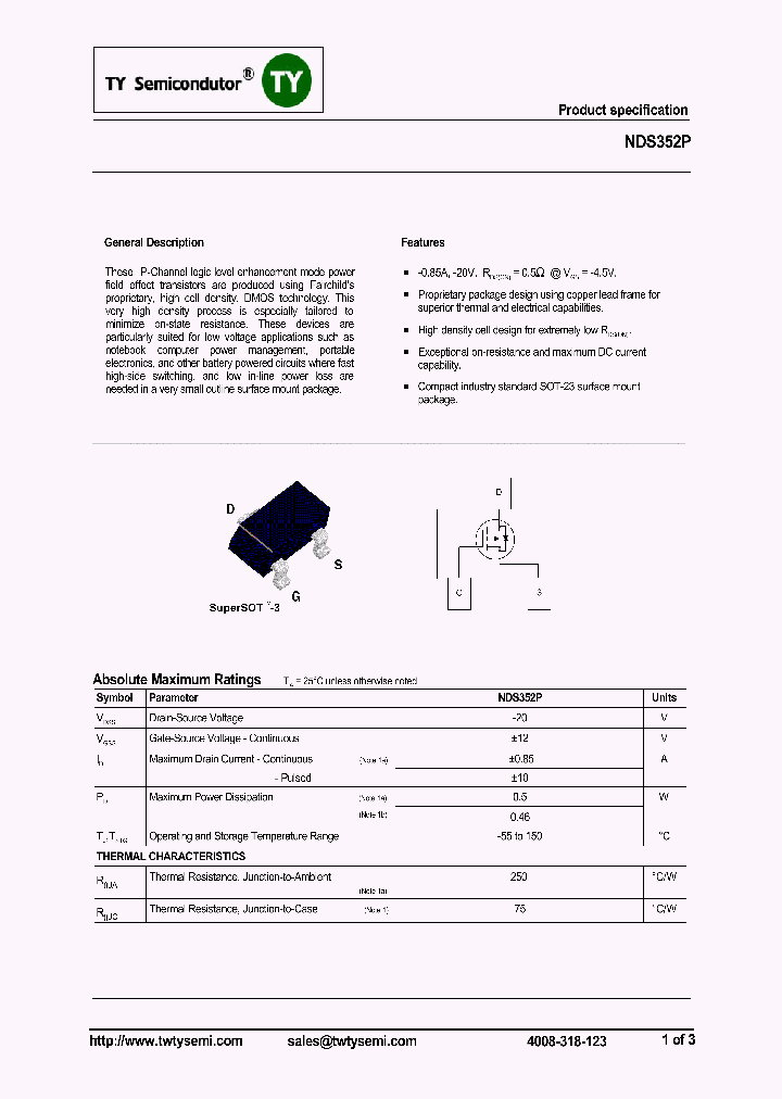 NDS352P_7653672.PDF Datasheet