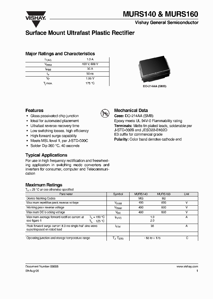 MURS160_7654979.PDF Datasheet