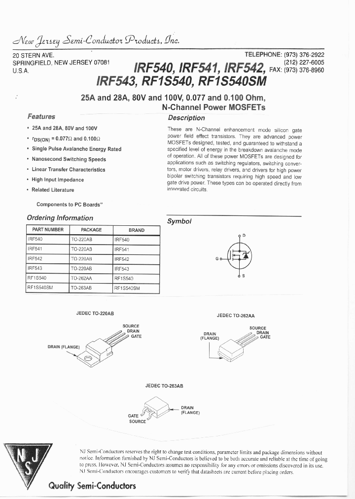 IRF540_7658205.PDF Datasheet