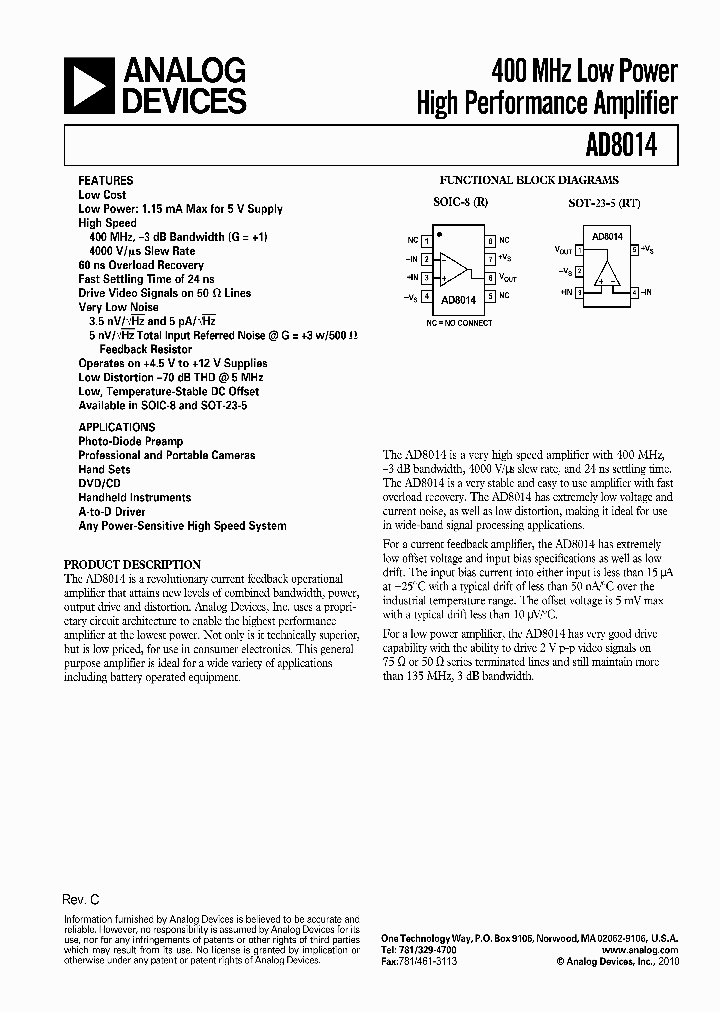 AD8014ART-R2_7661935.PDF Datasheet
