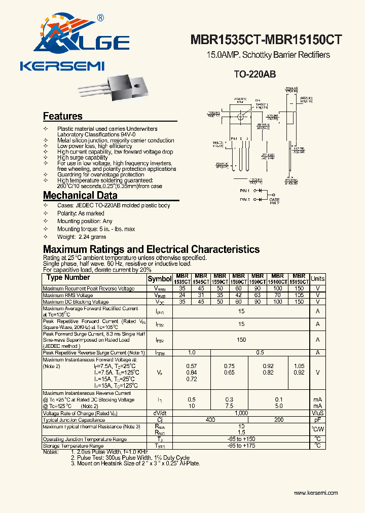 MBR15150CT_7664058.PDF Datasheet