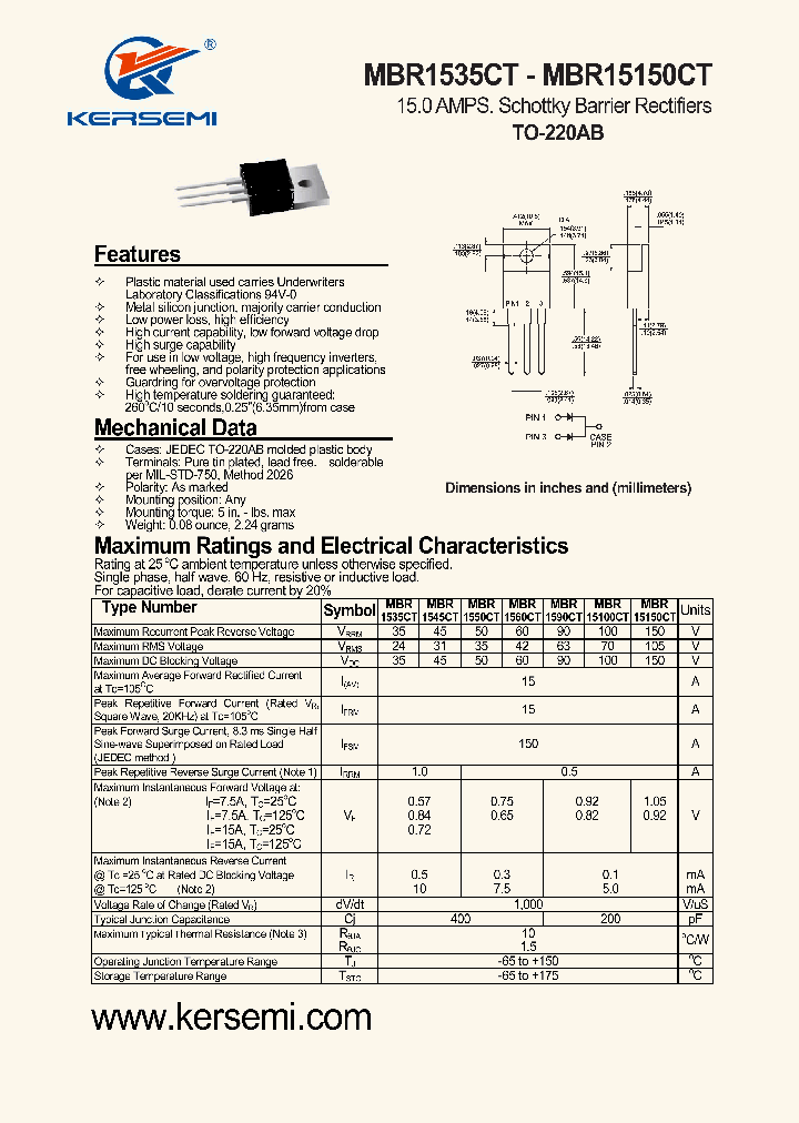 MBR15150CT_7664059.PDF Datasheet