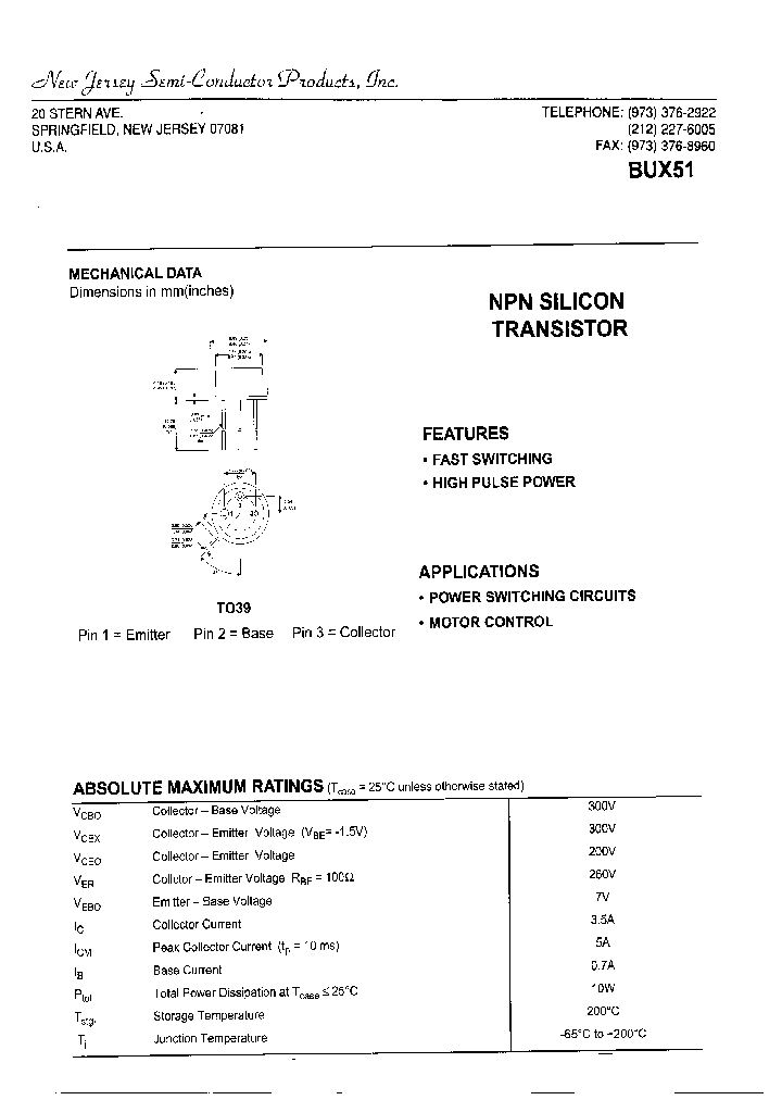 BUX51_7664070.PDF Datasheet