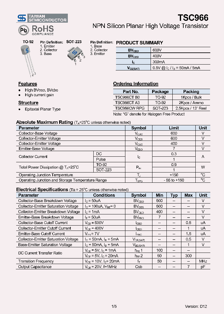 TSC966CTA3_7664996.PDF Datasheet