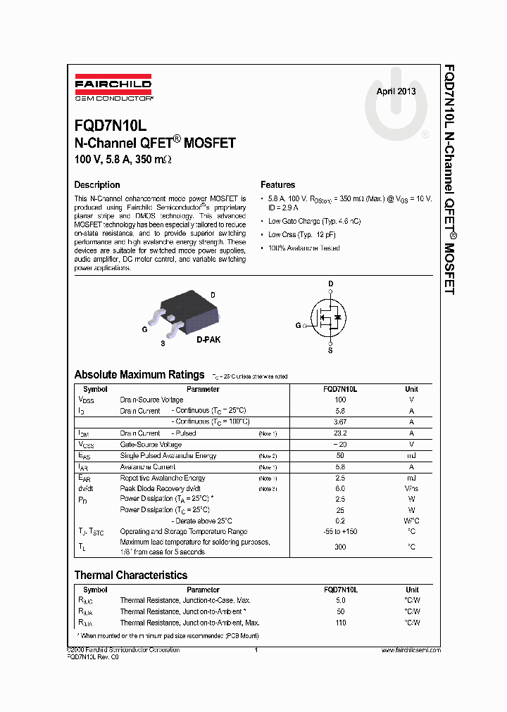 FQD7N10L_7666336.PDF Datasheet