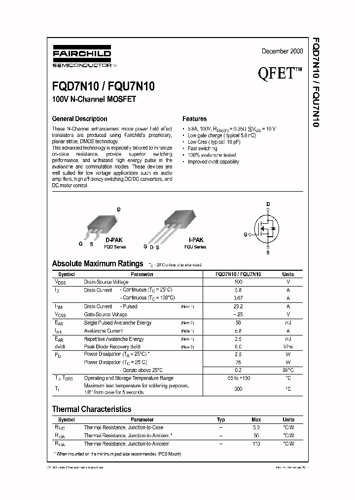 FQD7N10TF_7666297.PDF Datasheet