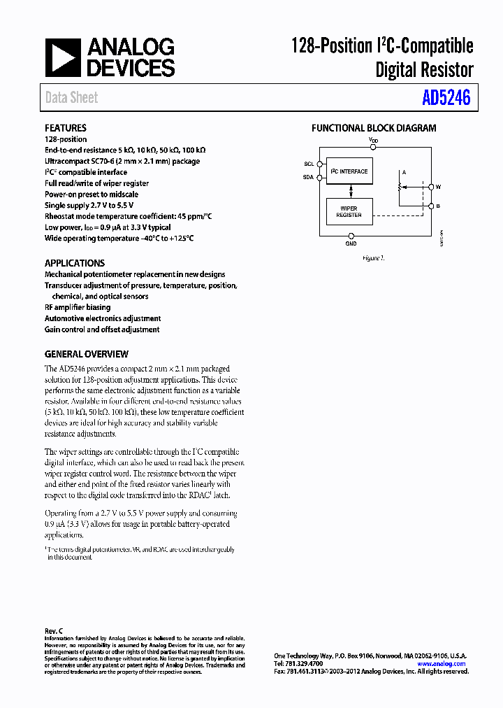EVAL-AD5246DBZ_7666639.PDF Datasheet