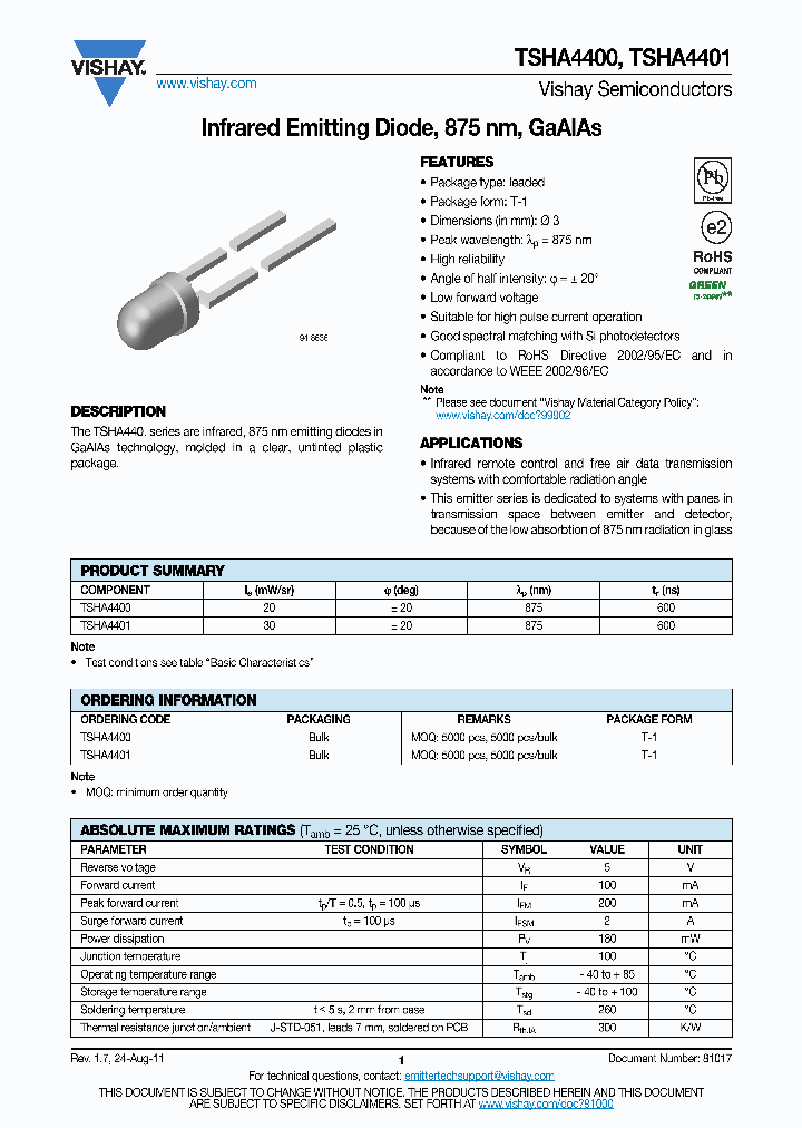 TSHA4400_7667790.PDF Datasheet