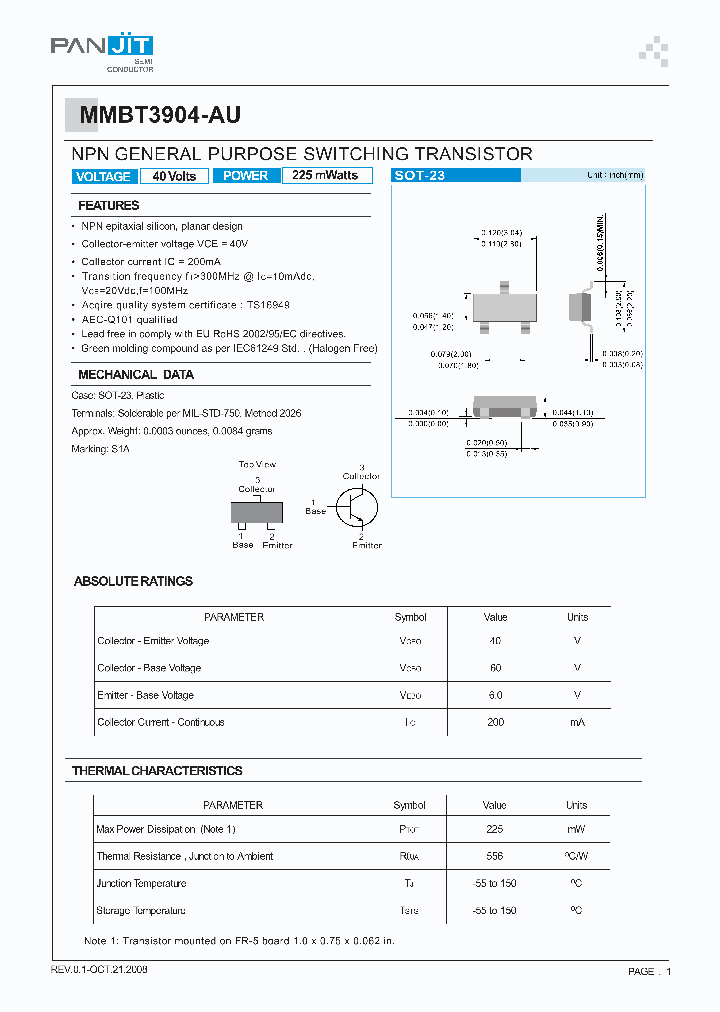 MMBT3904-AU_7670798.PDF Datasheet