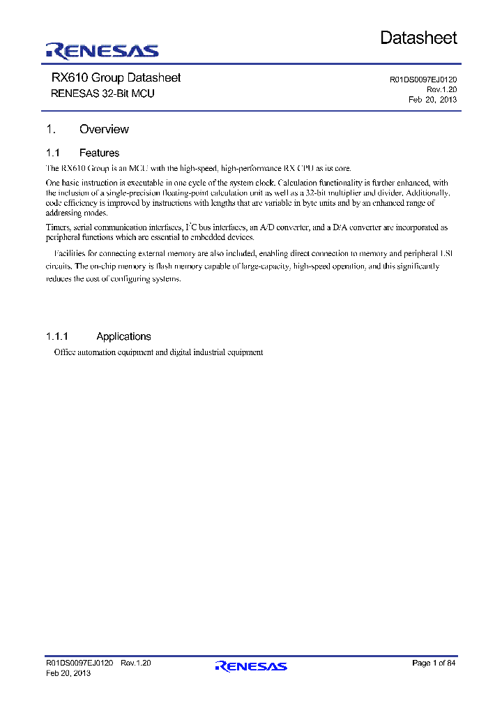 R5F56104WDBG_7672150.PDF Datasheet