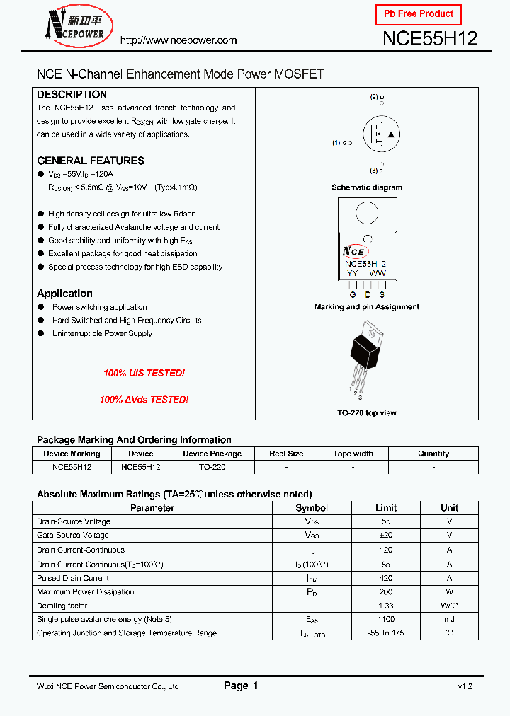 NCE55H12_7672620.PDF Datasheet