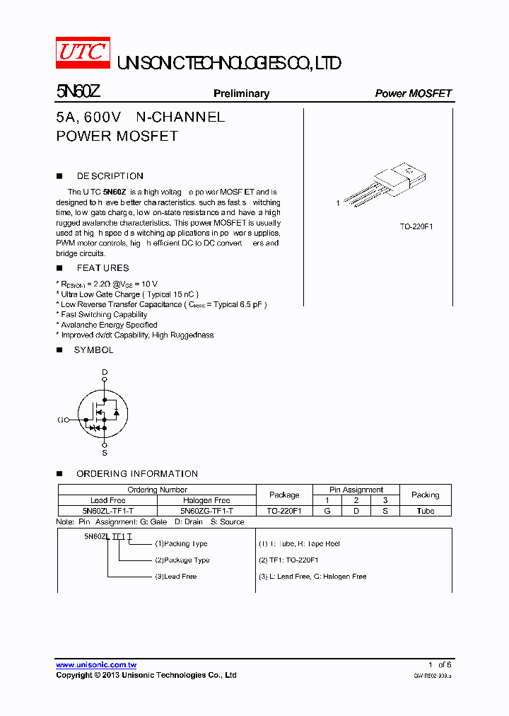 5N60Z_7674069.PDF Datasheet