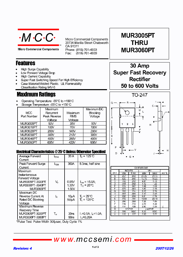 MUR3040PT_7674445.PDF Datasheet