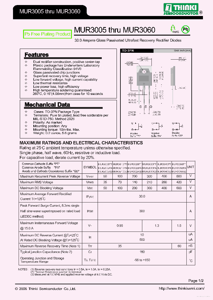 MUR3005GD_7674432.PDF Datasheet