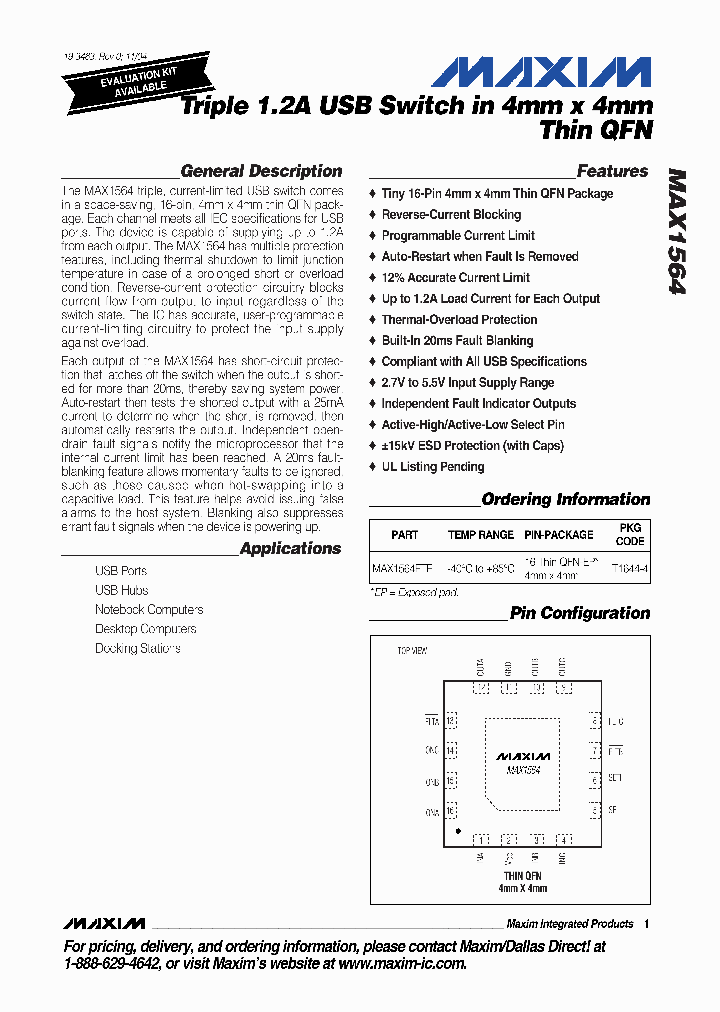 MAX1564ETE_7674731.PDF Datasheet