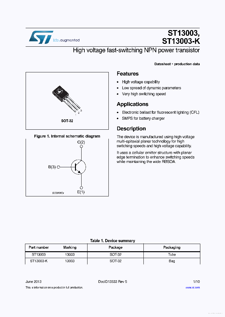 ST13003-K_7674808.PDF Datasheet