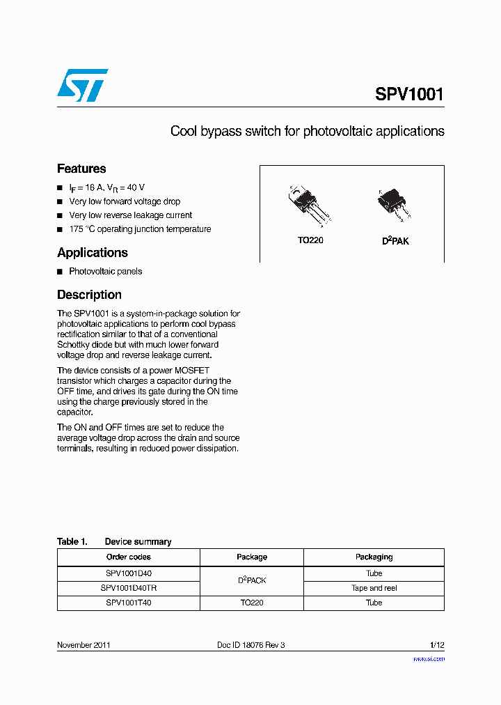 SPV1001_7675585.PDF Datasheet