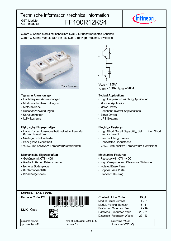 FF100R12KS4_7677200.PDF Datasheet