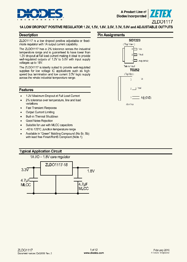 ZLDO1117K33TC_7678789.PDF Datasheet
