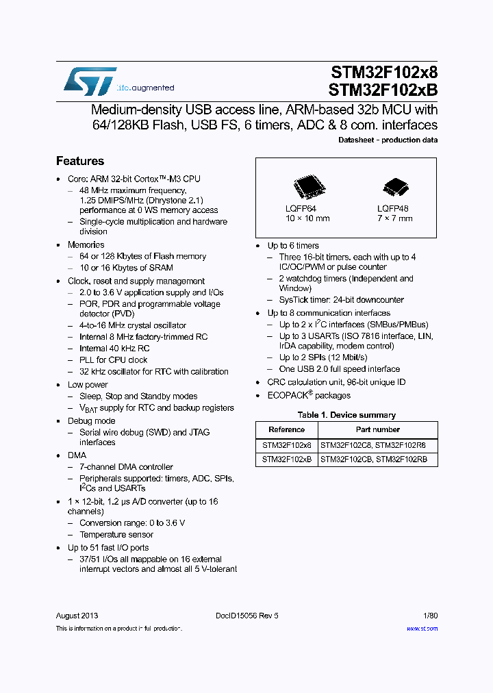 STM32F102CBT6_7679121.PDF Datasheet