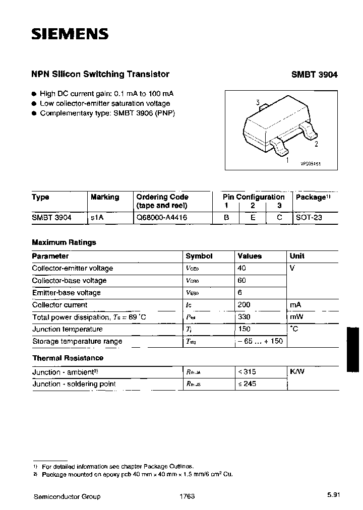 SMBT3904E6327_7679750.PDF Datasheet
